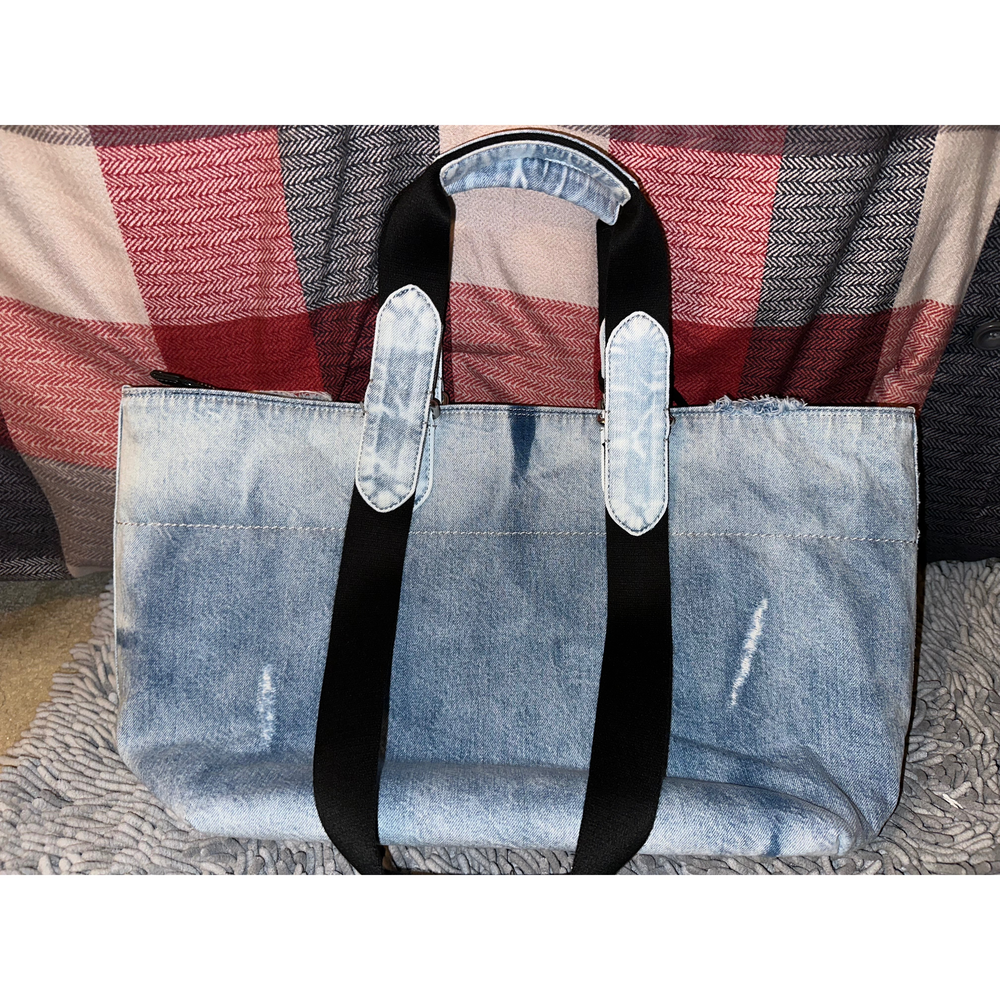 COACH® Mini Tour Tote Bag In Loved Denim in Blue - Picture 5 of 10